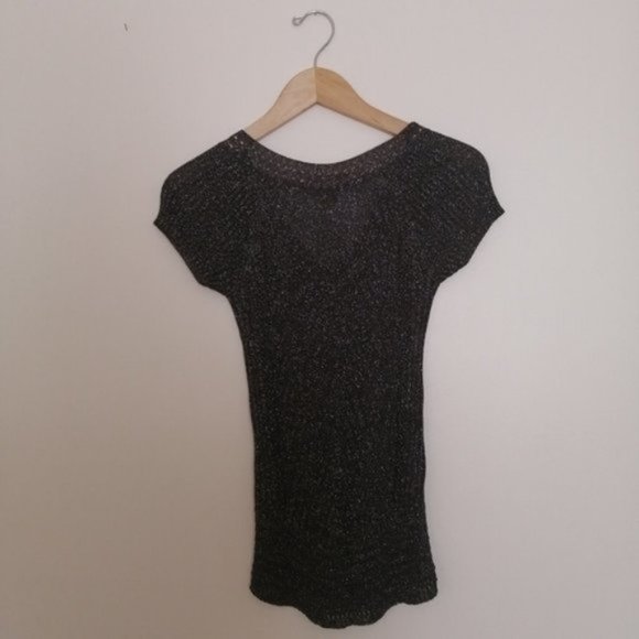 Armani Exchange Gray V-Neck Short Sleeve Top - Picture 4 of 5